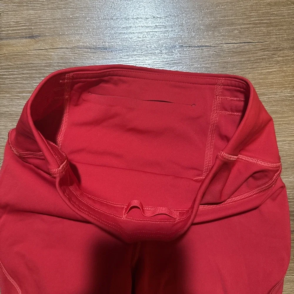 Lululemon Leggings Womens 4 Dark Red Base‎ Pace High-Rise Crop 23" Workout Yoga - Picture 4 of 7